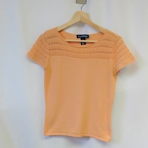 Evan-Picone Women's Peach knit Top small
